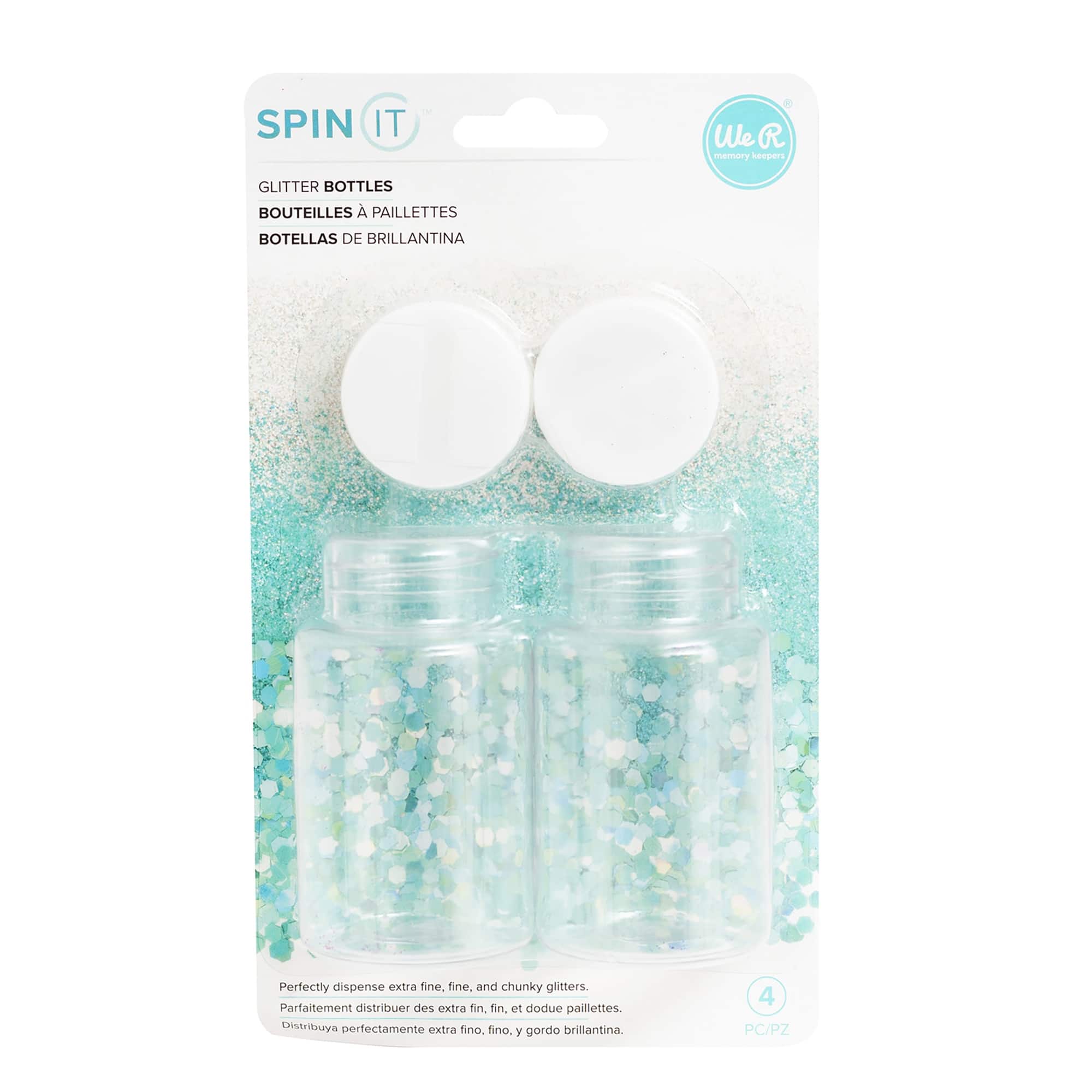 We R Memory Keepers® Spin It™ Glitter Bottles 2/Pkg-Empty